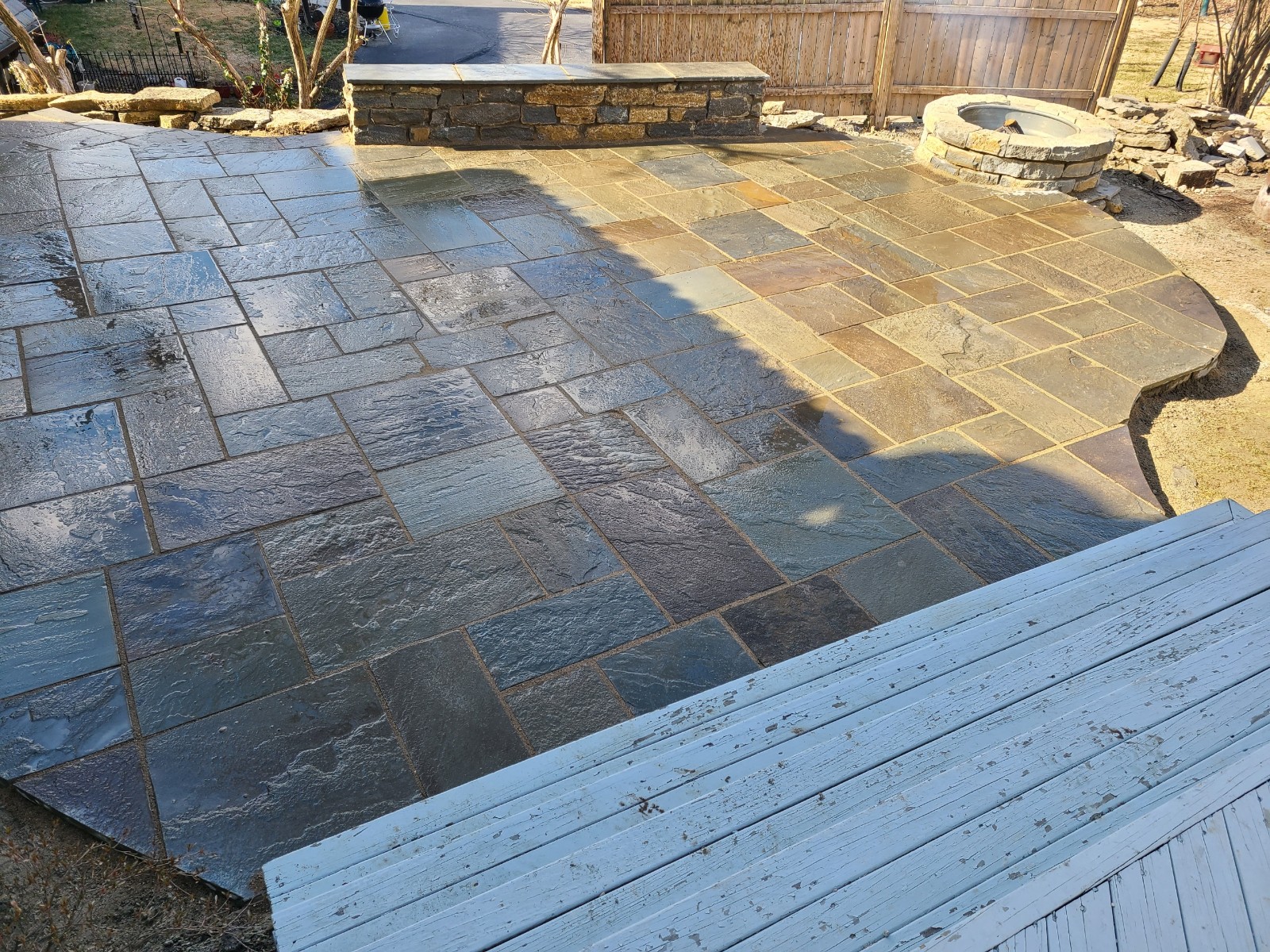 Stone patio by QCS Masonry